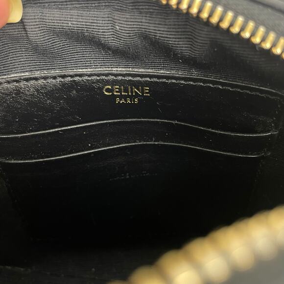Celine C Charm Quilted Calfskin Small Crossbody Camera Bag Black Gold 2019 - Picture 13 of 16